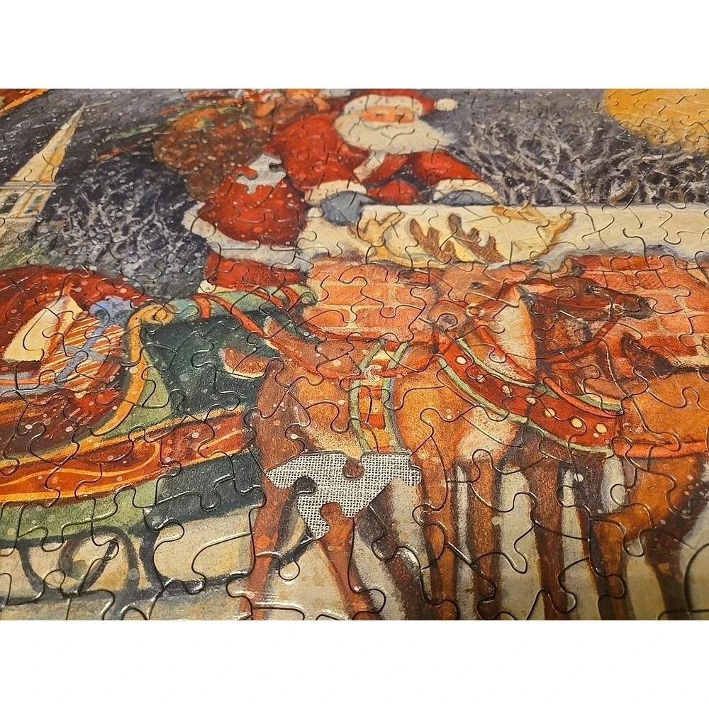 Christmas Holidays Up on the Housetop Lang 500 PC Jigsaw Puzzle Santa‎